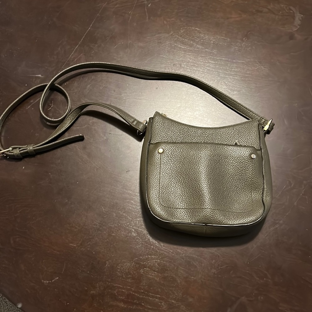 Green faux leather crossbody